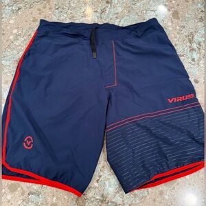 Men’s Virus Shorts Blue and Red Performance Shorts Size XXL